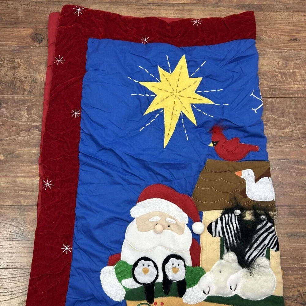 Home Interiors Wall Hanging Plush Santa Noahs Ark‎ Christmas Embellished 3D